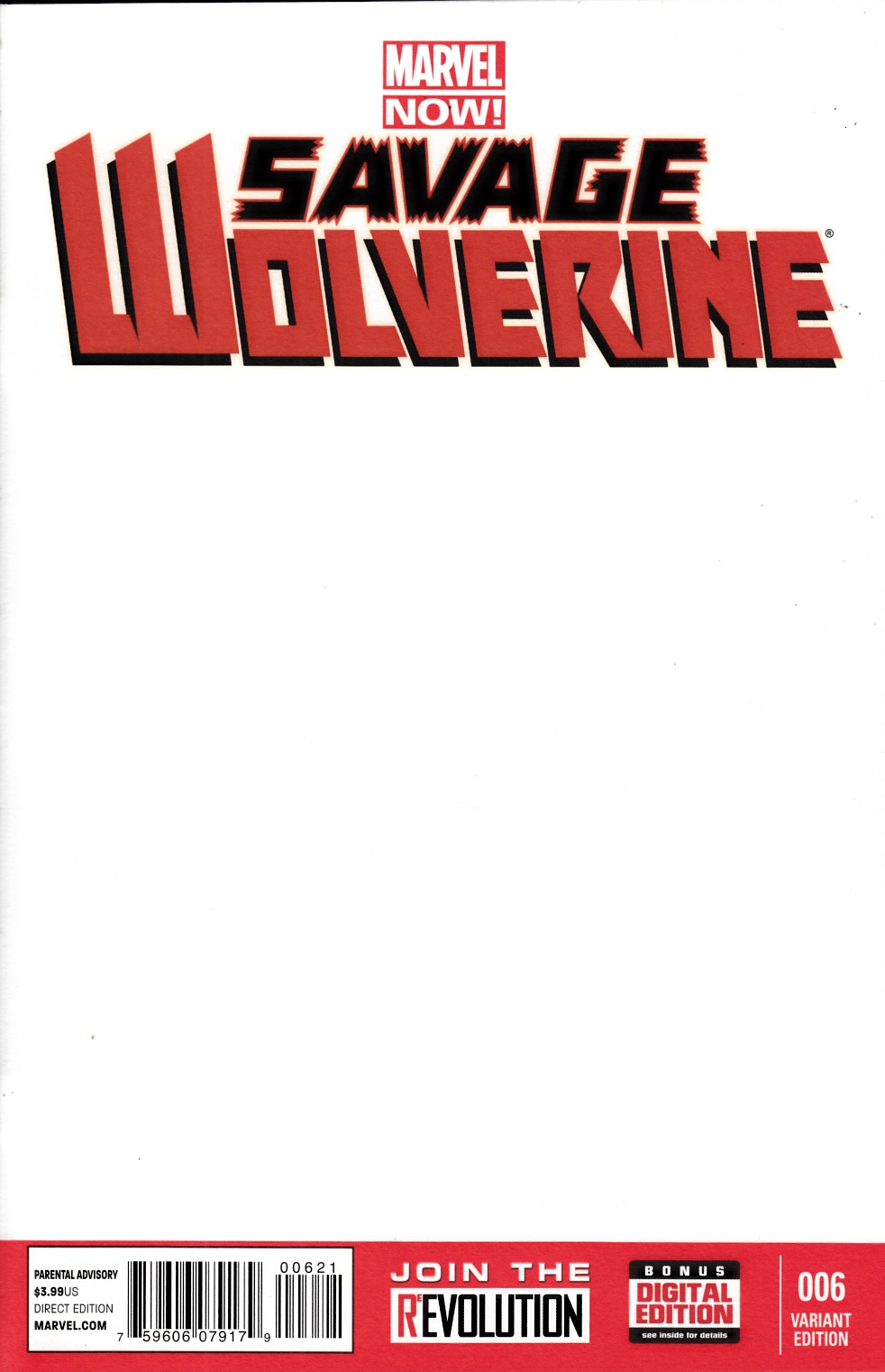 Savage Wolverine #6 blank