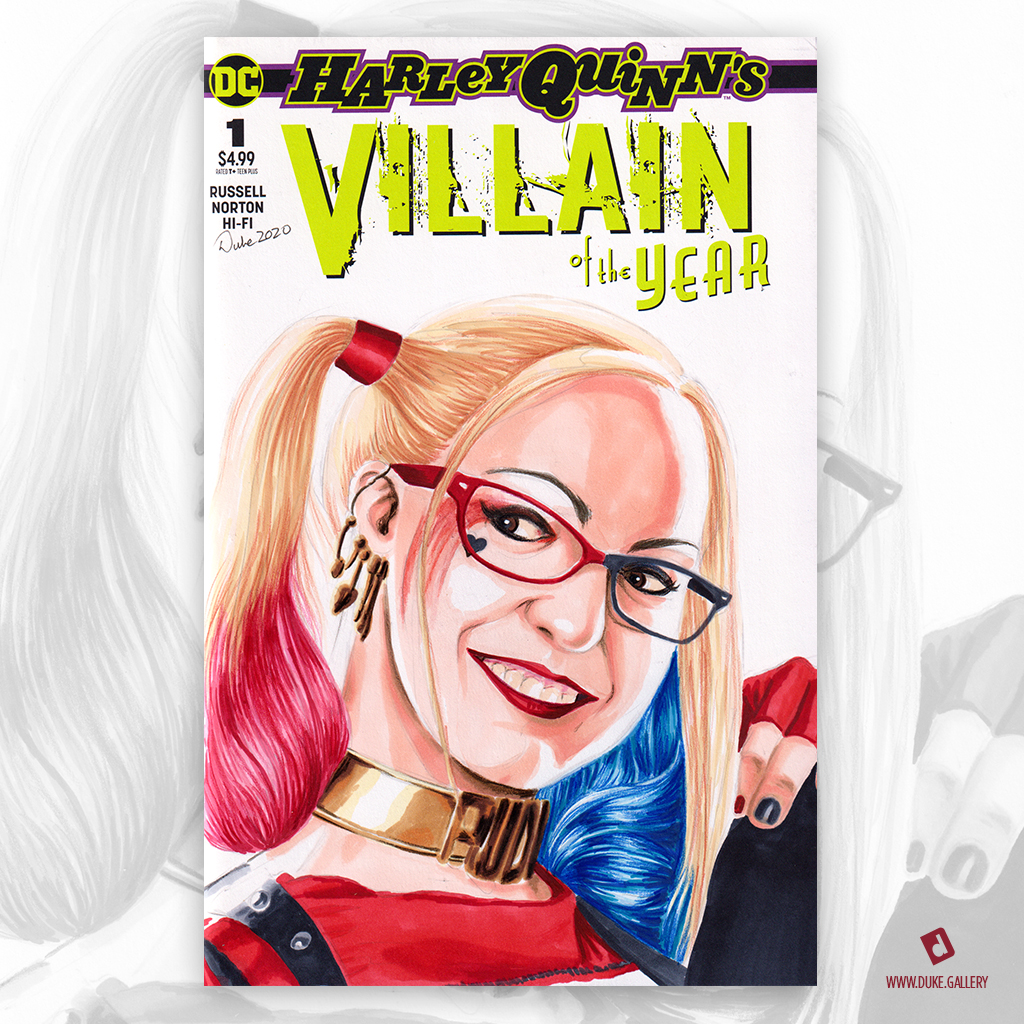 Harley Quinn and the Joker Sketch Cover by Duke