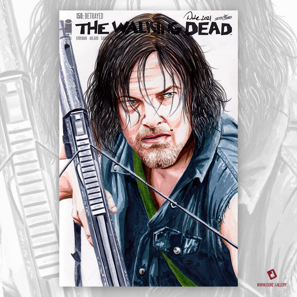 Daryl Dixon The Walking Dead Sketch Cover by Duke