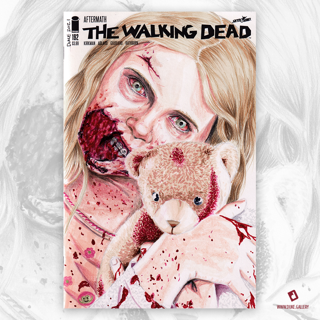 Teddy Bear Girl The Walking Dead Sketch Cover by Duke