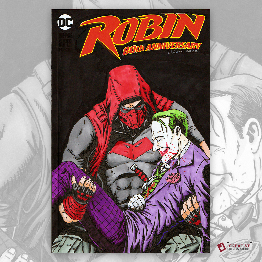 Red Hood Joker Sketch Cover by Duke