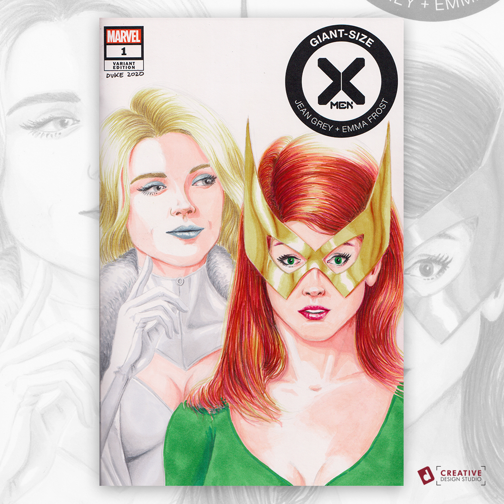 Emma Frost and Jean Grey Sketch Cover by Duke