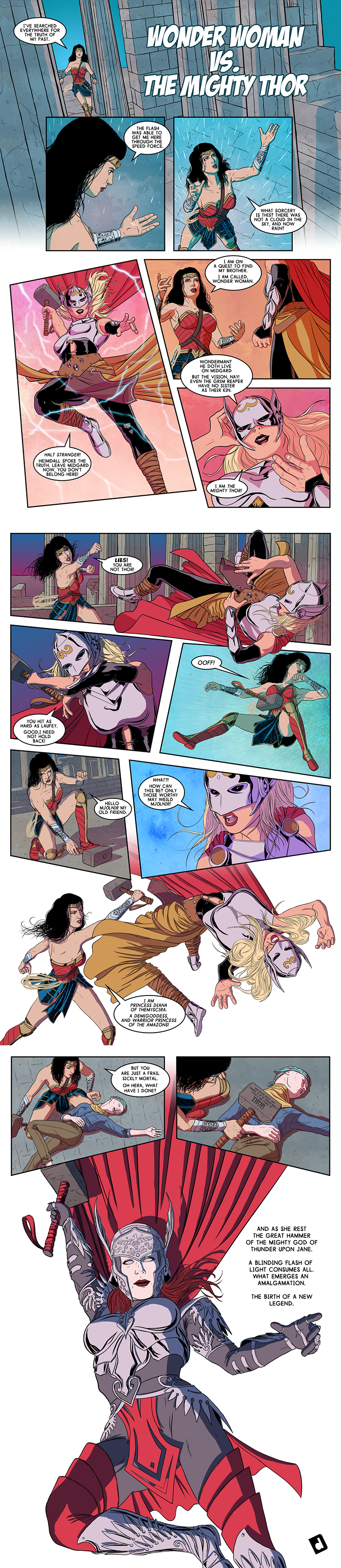 Wonder Woman vs. Thor (Jane Foster) by Duke