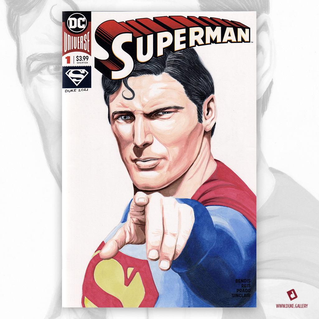 Superman Christopher Reeve Sketch Cover by Duke