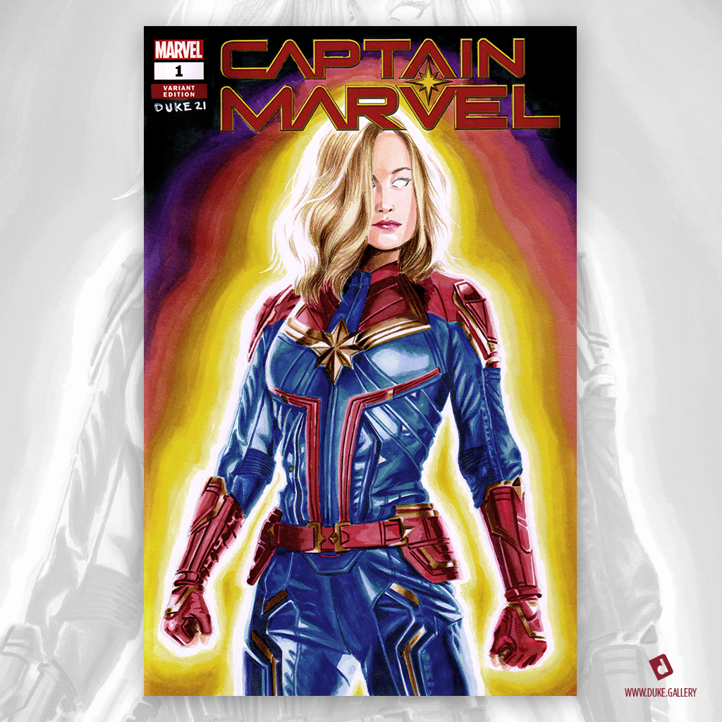 Captain Marvel Sketch Cover by Duke