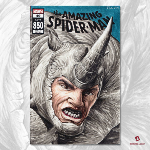 The Rhino Spider-Man Sketch Cover by Duke