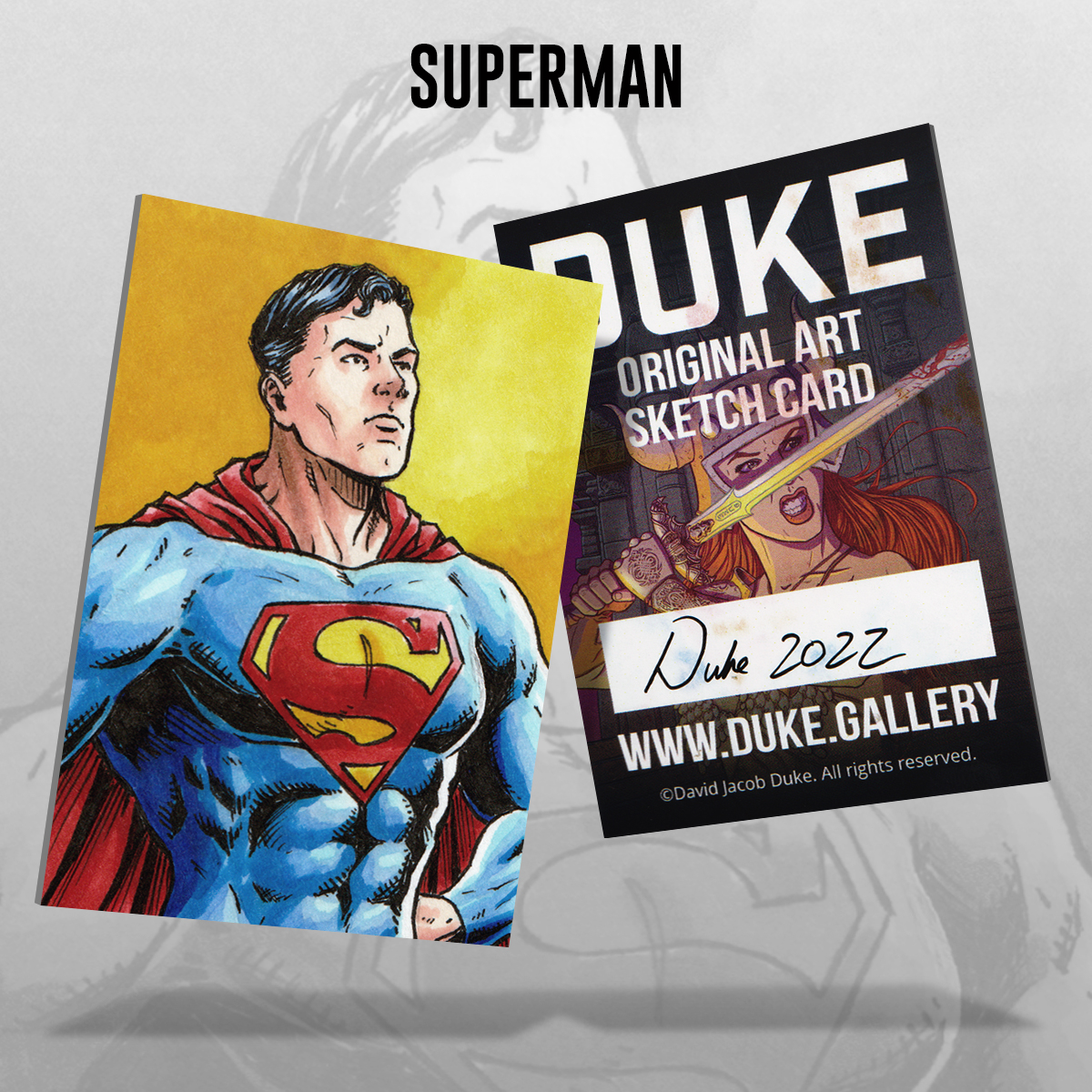 Superman Sketch Card by Duke
