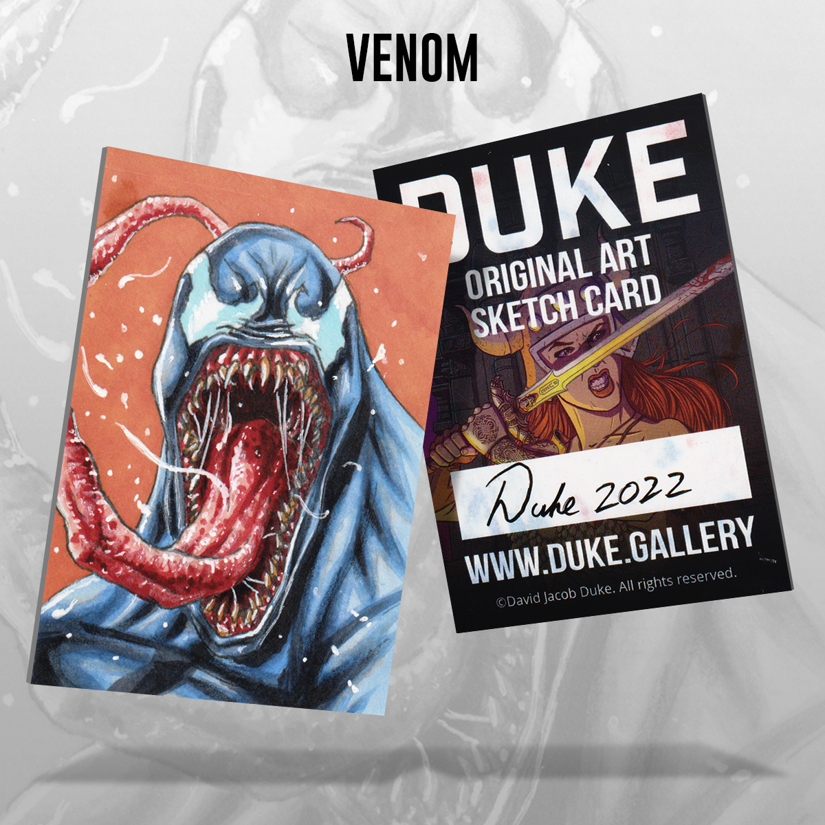 Venom Sketch Card by Duke