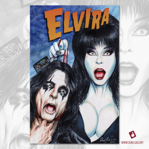 Elvira Mistress of the Dark vs. Alice Cooper Sketch Cover by Duke