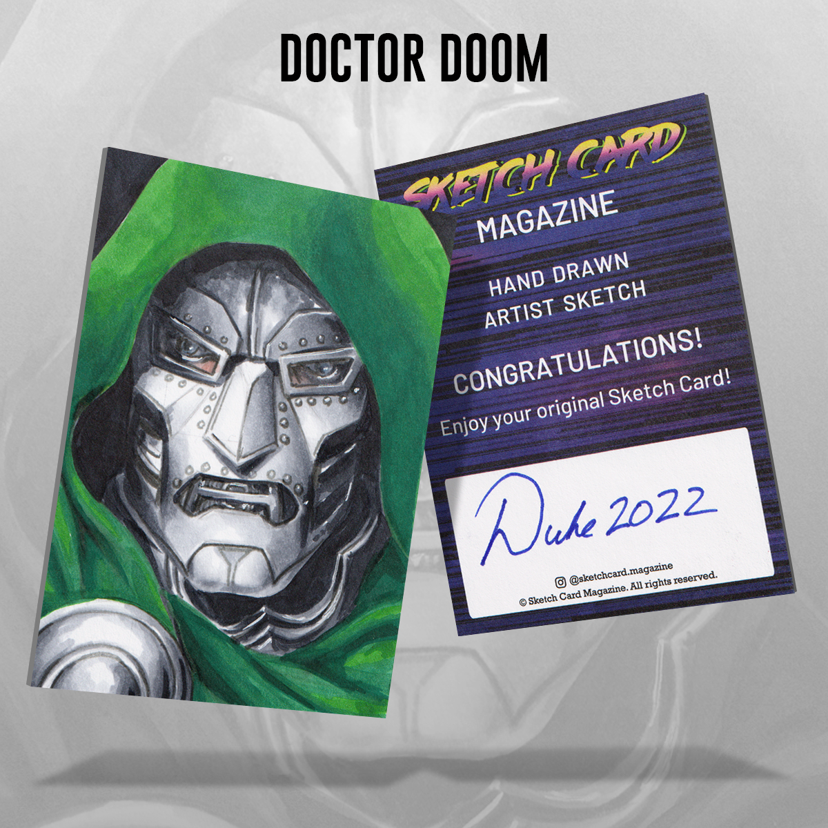 Doctor Doom Sketch Card by Duke