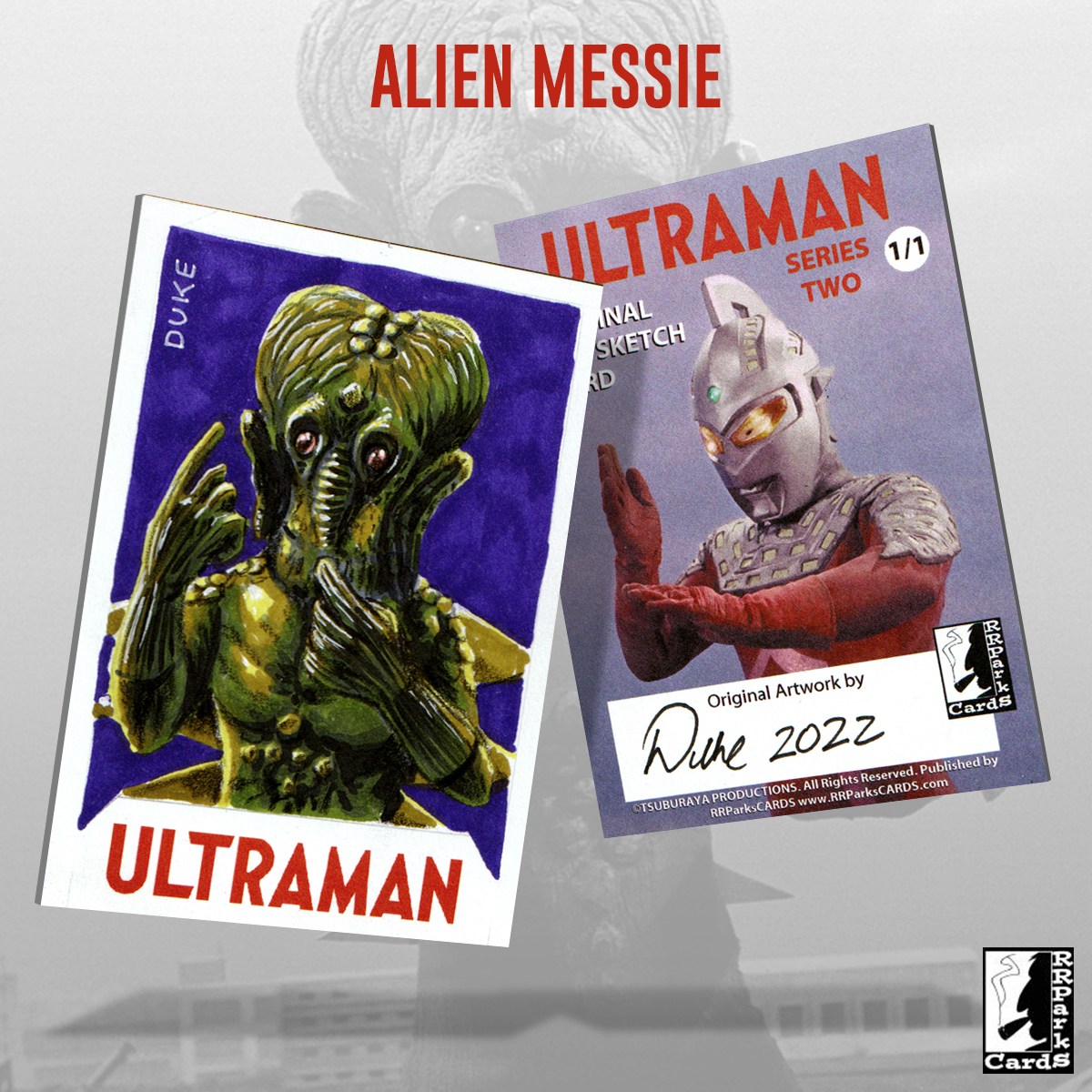 Ultraman Series 2 Alien Messie Sketch Card by Duke