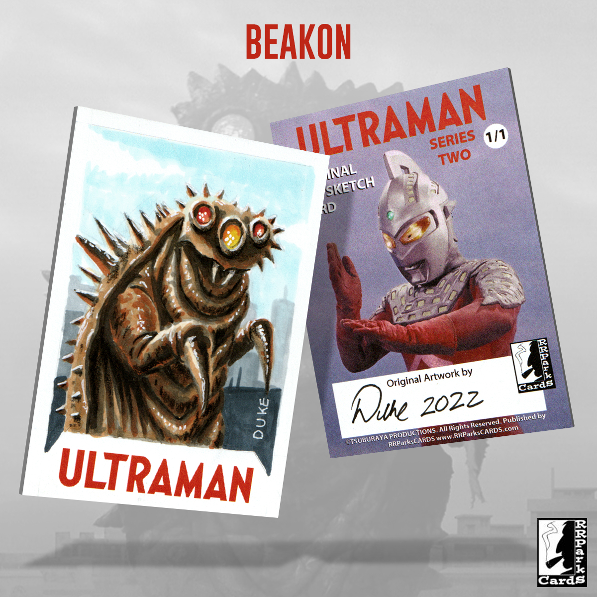 Ultraman Series 2 Beakon Sketch Card by Duke