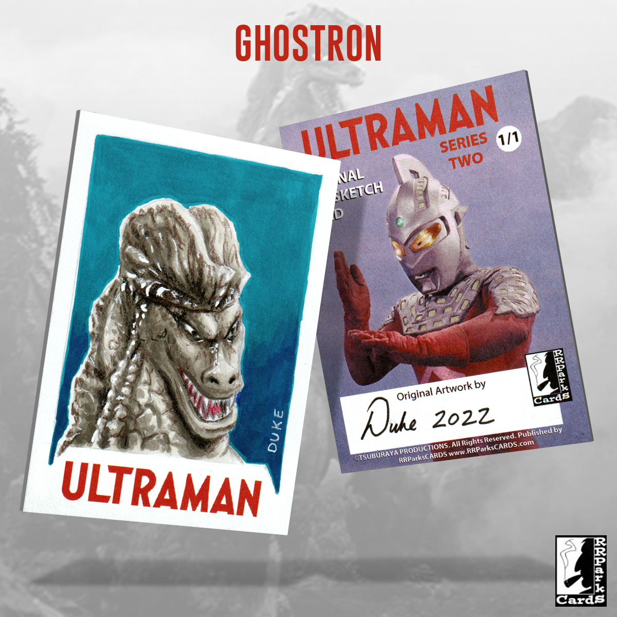 Ultraman Series 2 Ghostron Sketch Card by Duke
