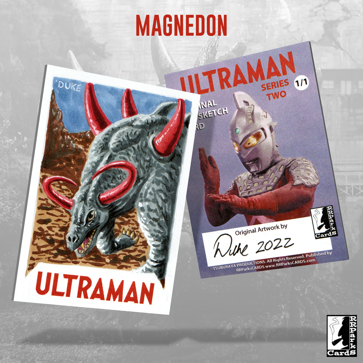 Ultraman Series 2 Magnedon Sketch Card by Duke