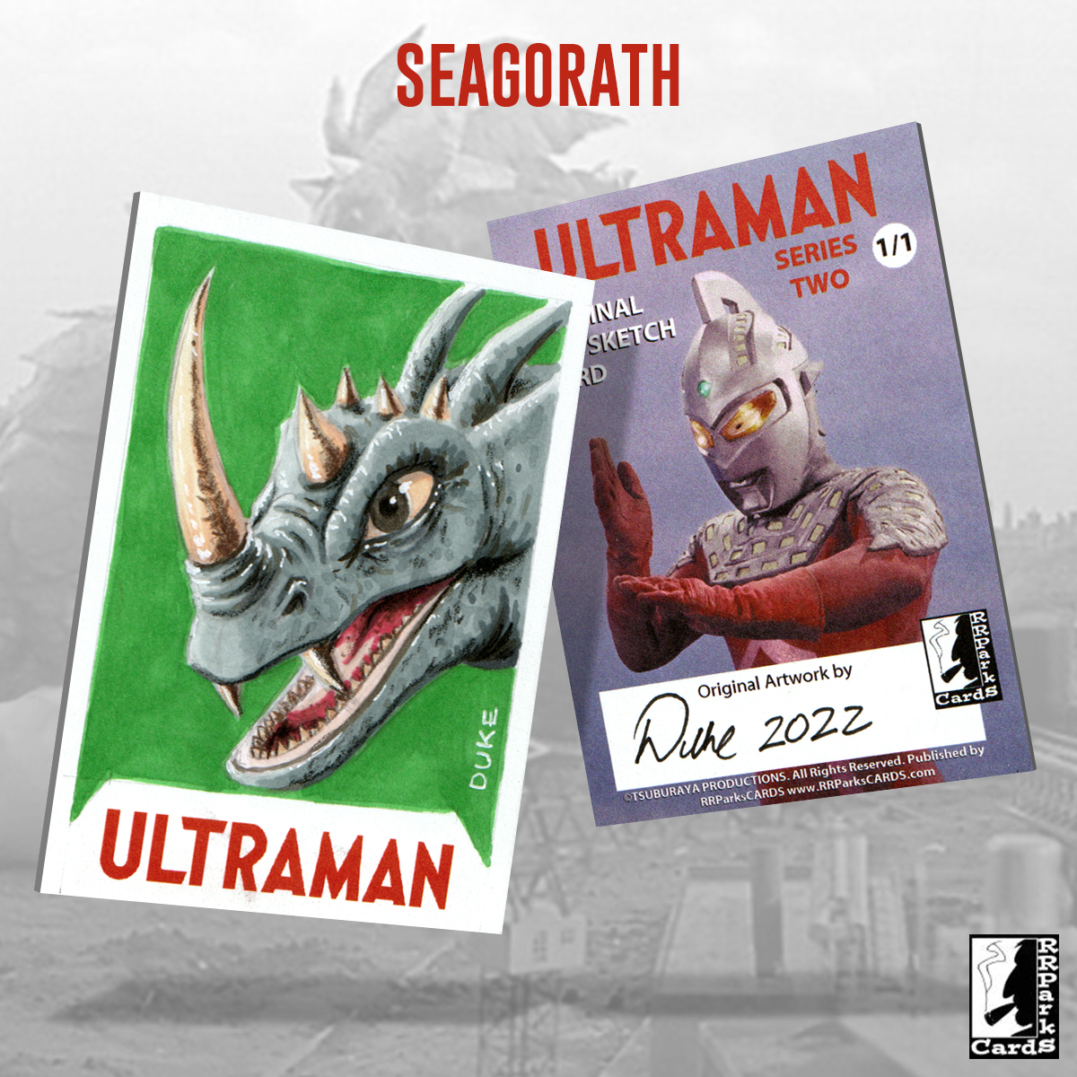 Ultraman Series 2 Seagorath Sketch Card by Duke