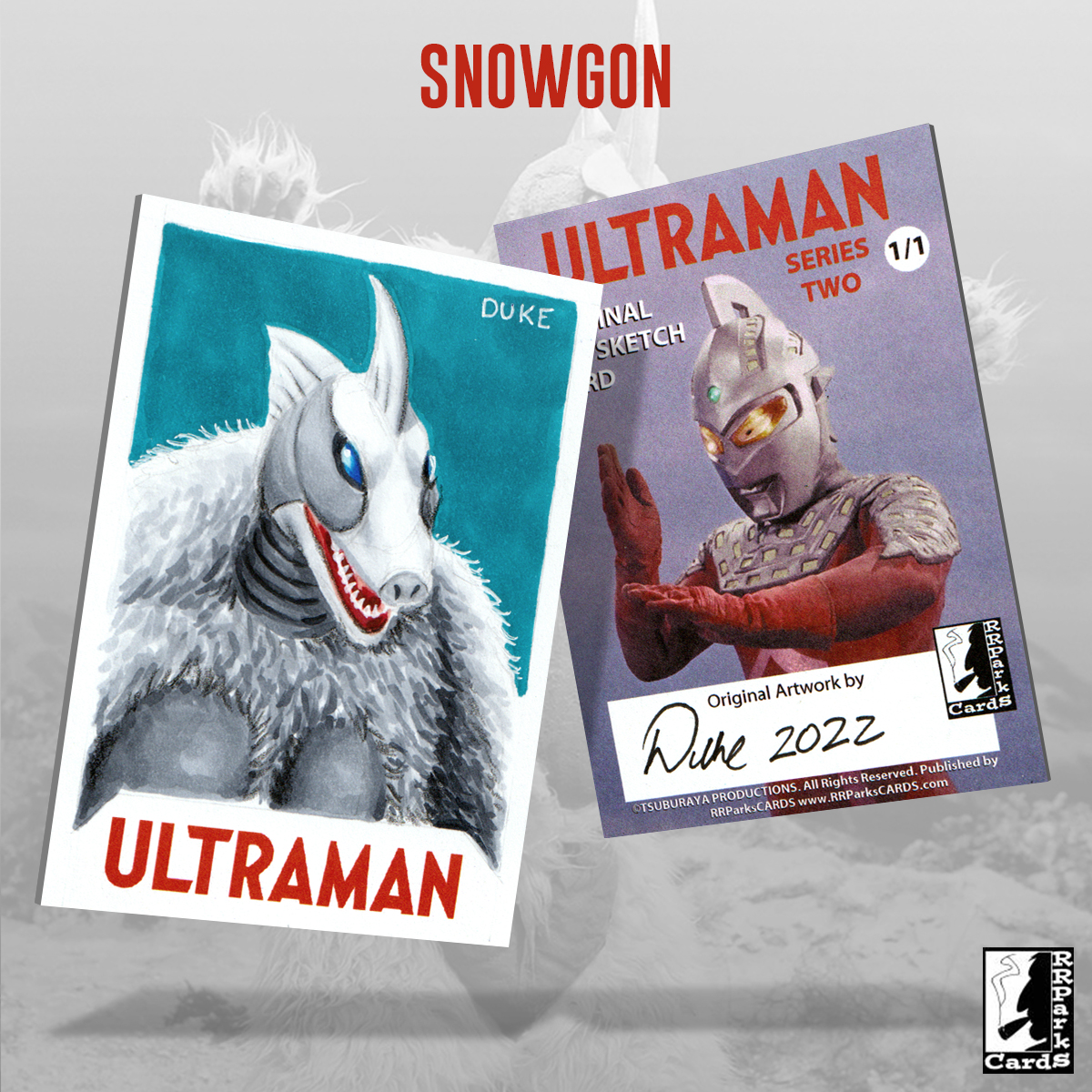 Ultraman Series 2 Snowgon Sketch Card by Duke