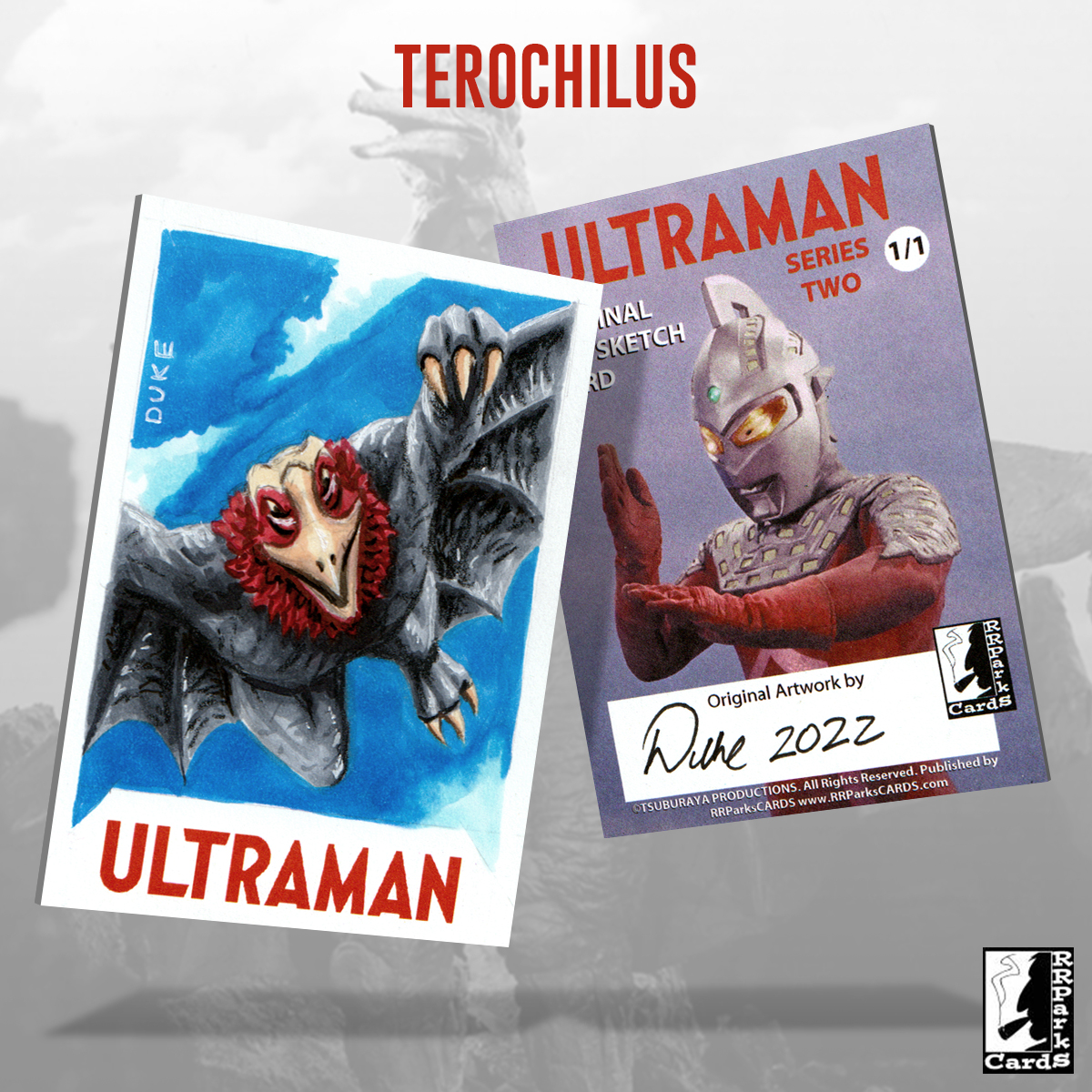 Ultraman Series 2 Terochilus Sketch Card by Duke