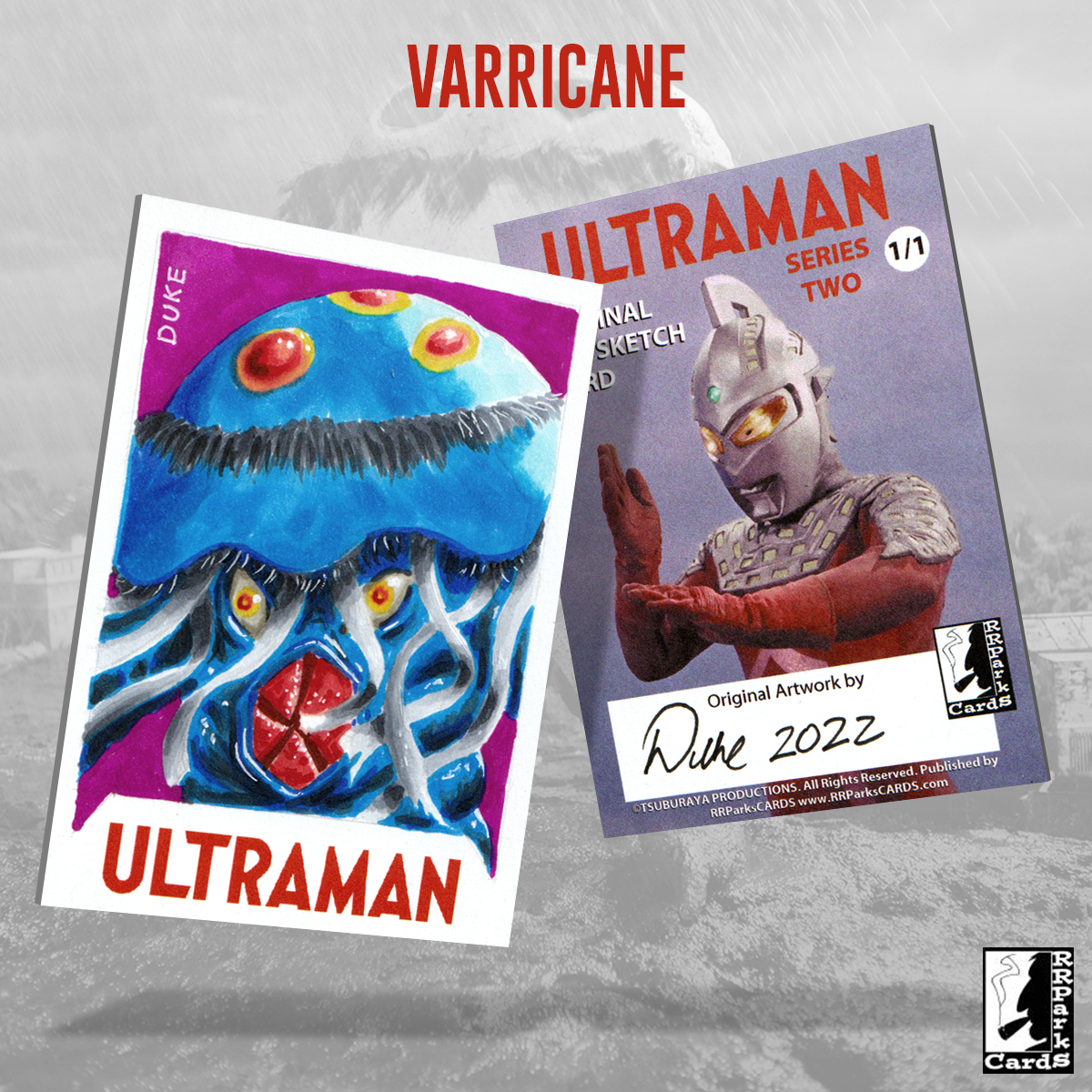 Ultraman Series 2 Varricane Sketch Card by Duke