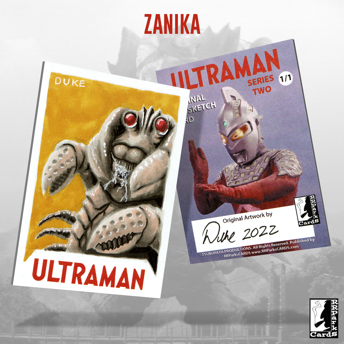 Ultraman Series 2 Zanika Sketch Card by Duke