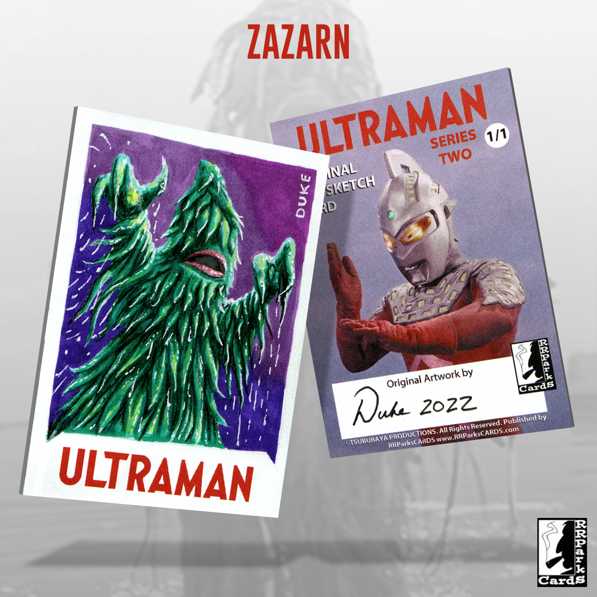 Ultraman Series 2 Zazarn Sketch Card by Duke