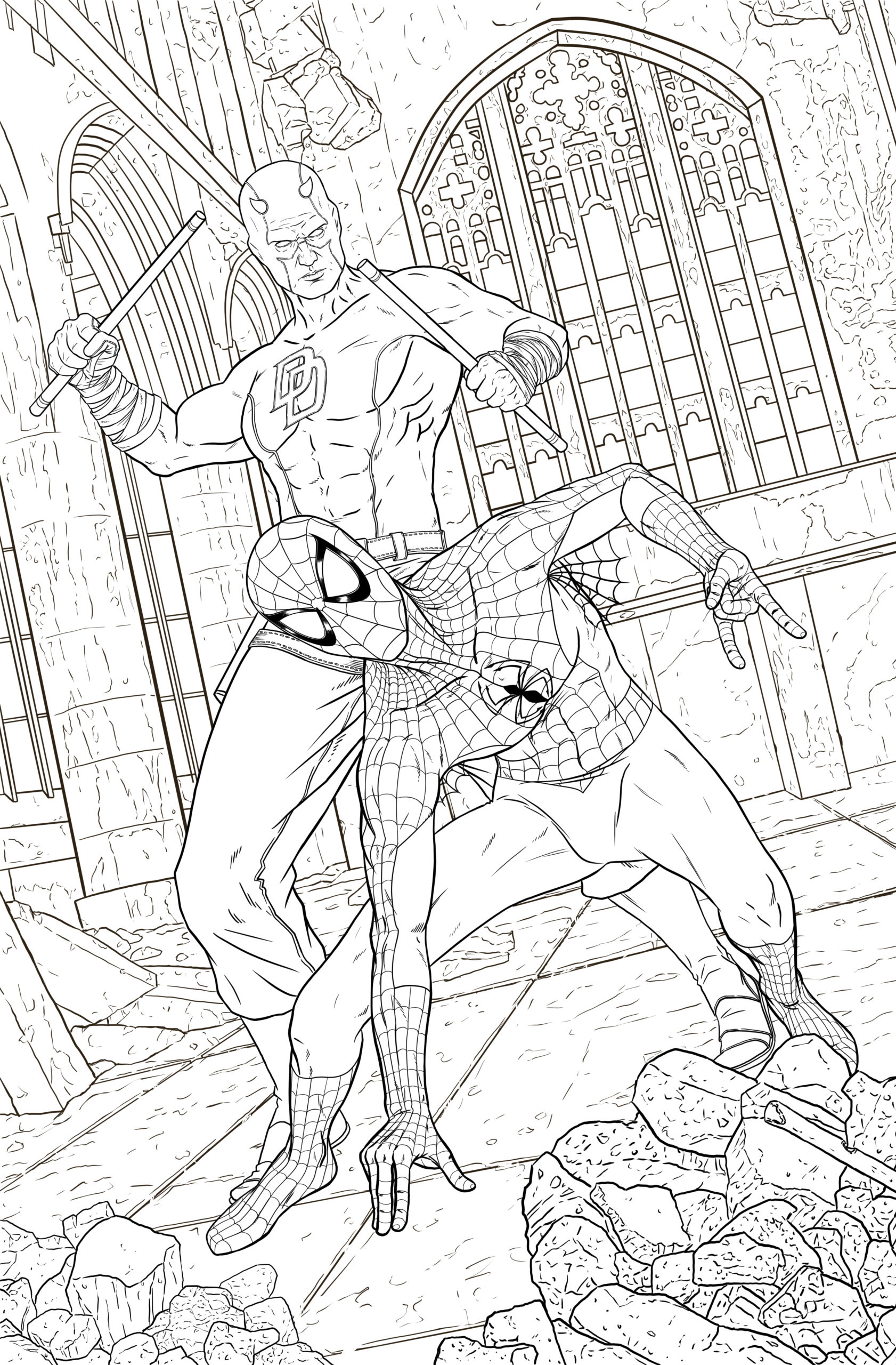 Marvel Team-Up Daredevil and Spider-Man by Duke
