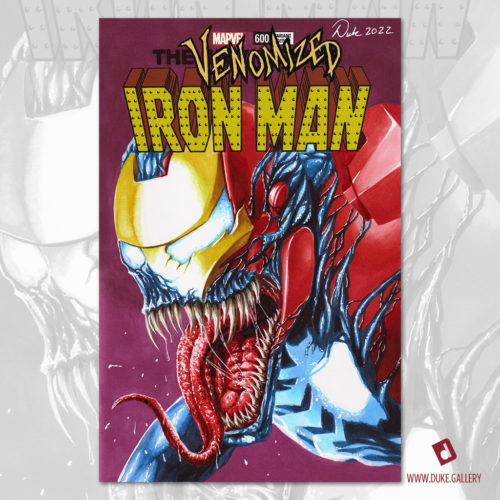 Iron Man Venomized Sketch Cover by Duke