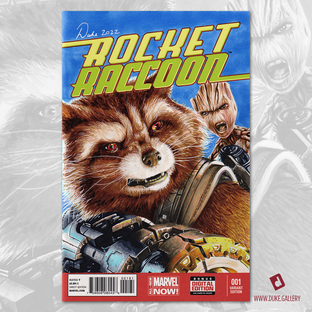 Rocket Raccoon and Groot Sketch Cover by Duke