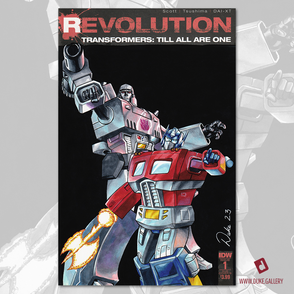 Transformers: Megatron and Optimus Prime Sketch Cover by Duke
