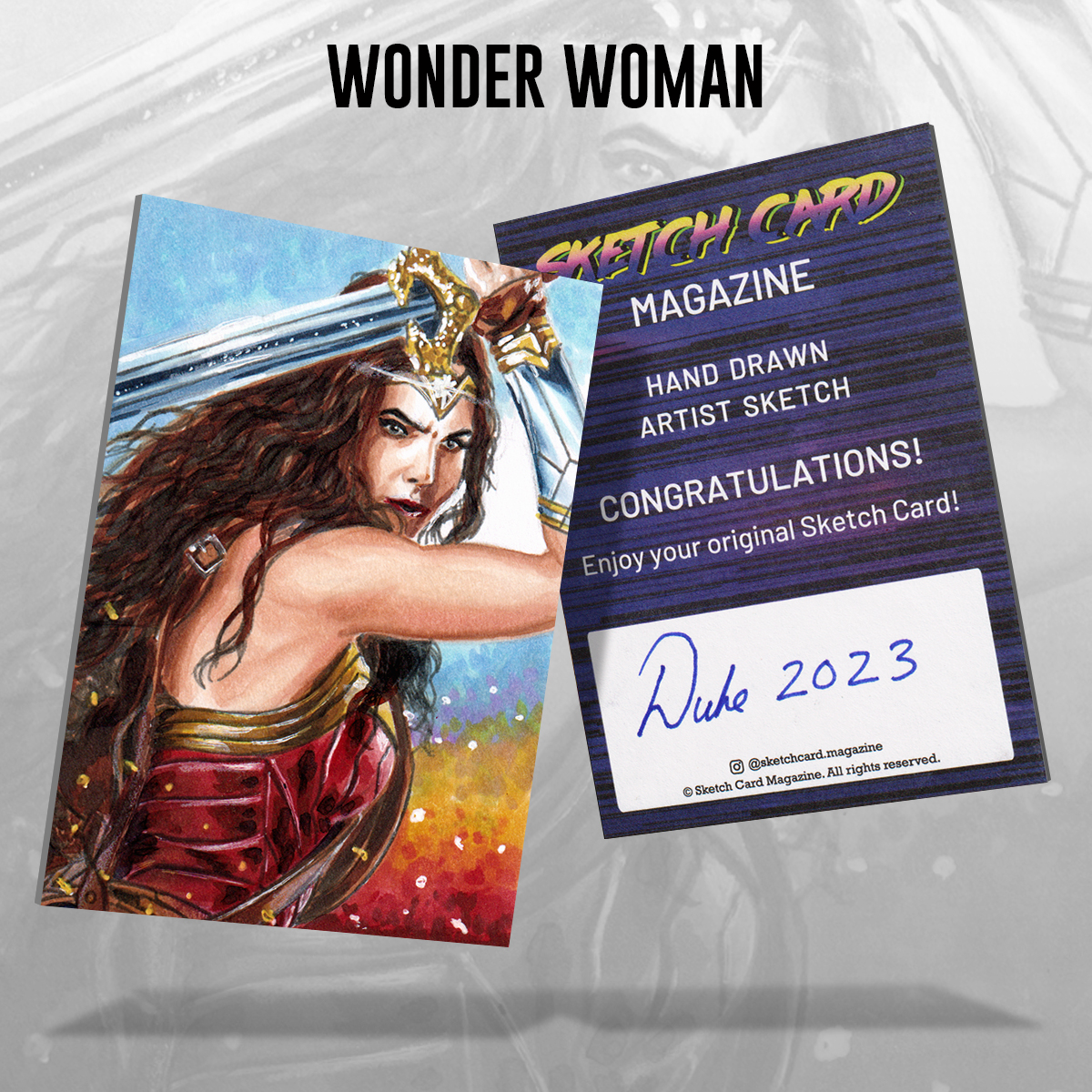Gal Gadot Wonder Woman Sketch Card by Duke