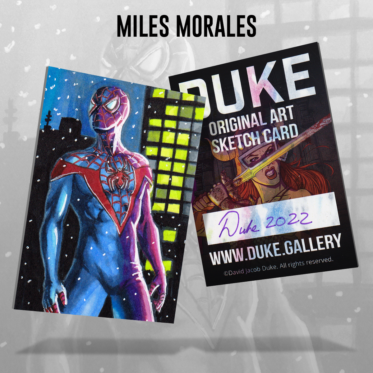Miles Morales Spider-Man Sketch Card by Duke
