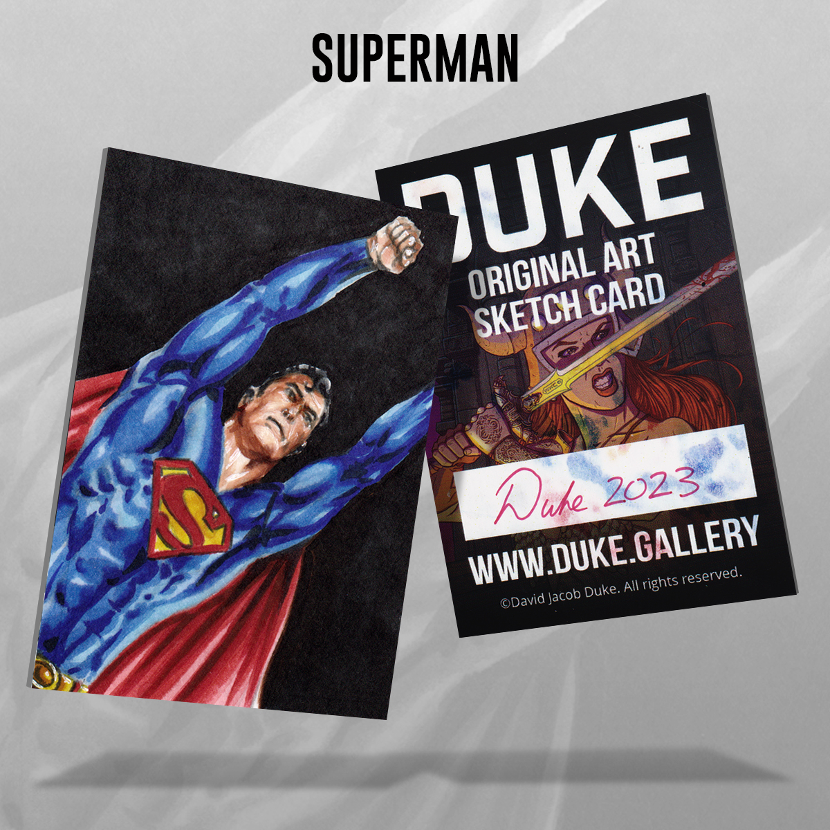 Superman Sketch Card by Duke