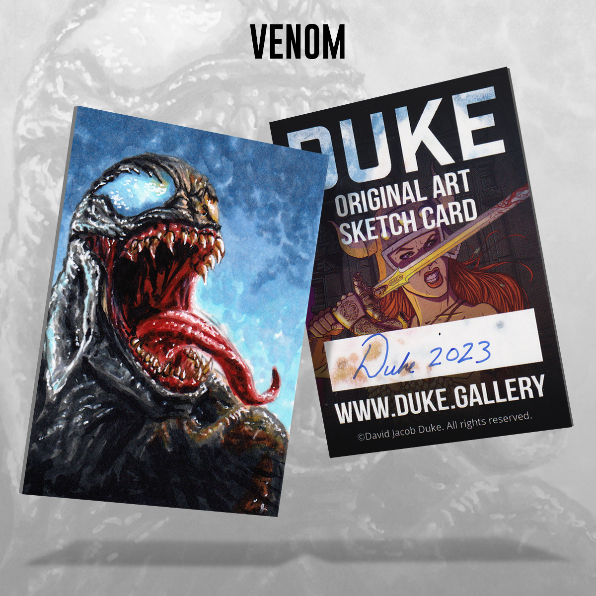 Venom Sketch Card by Duke