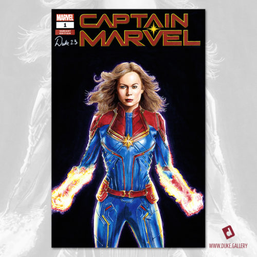 Brie Larson as Captain Marvel Sketch Cover by Duke