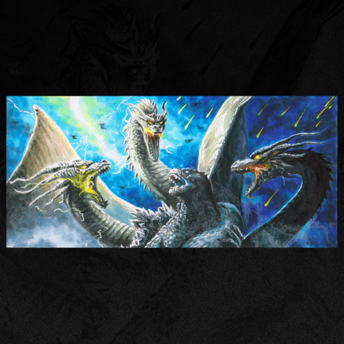 King Ghidorah Sketch Card by Duke