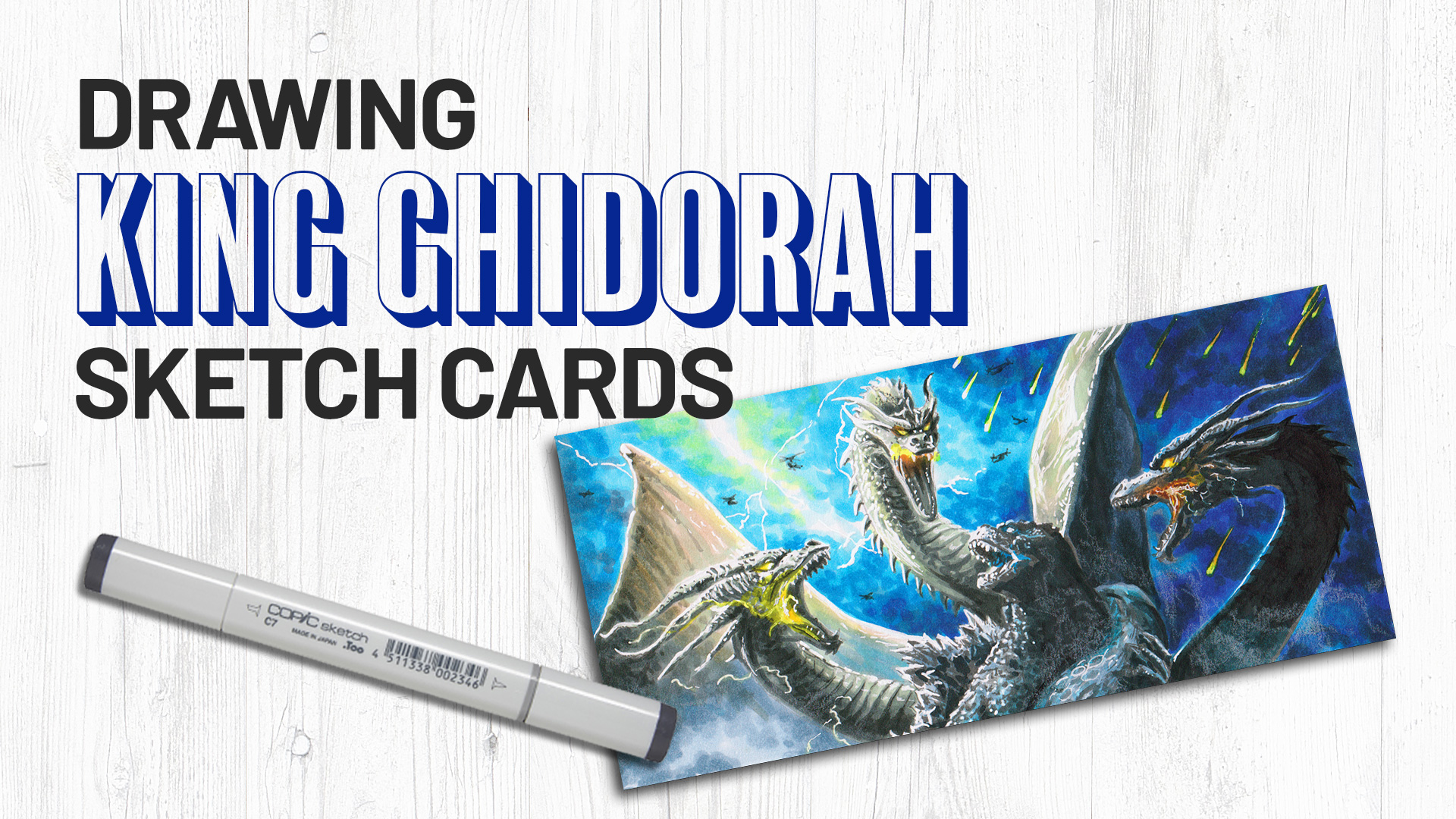 King Ghidorah Sketch Card by Duke