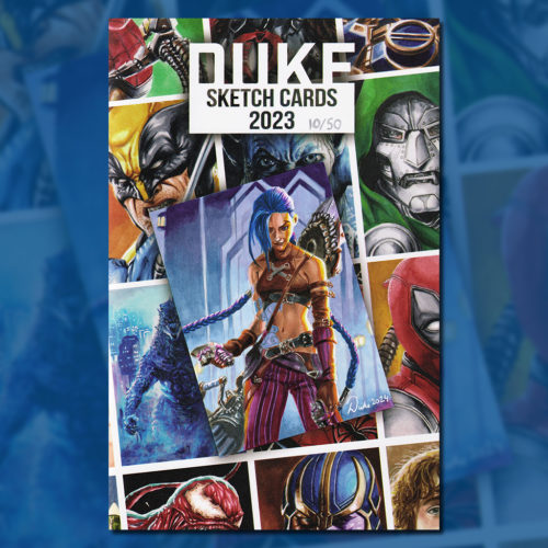 Duke Sketch Card Art Book Arcane Jinx League of Legends