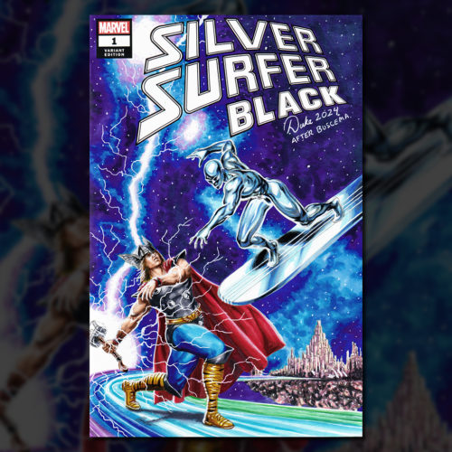 Silver Surfer vs. Thor Sketch Cover by Duke