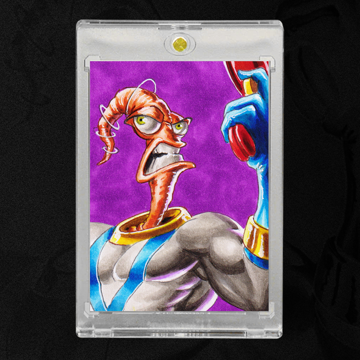 Earthworm Jim Sketch Card by Duke