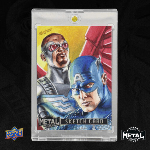 Captain America and The Falcon Marvel Metal Universe Avengers 2024 Sketch Card by Duke