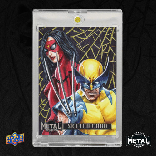 Wolverine and Spider-Woman Marvel Universe Metal Sketch Card 2024