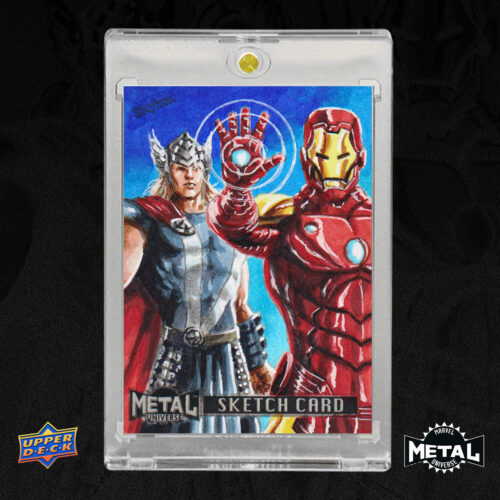 Iron Man and Thor Marvel Metal Universe 2024 Sketch Card by Duke
