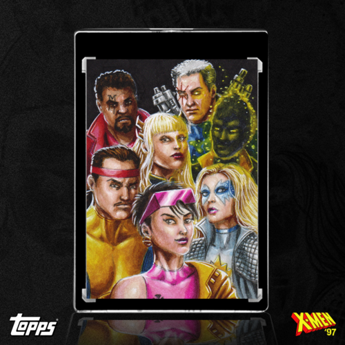 Cable, Bishop, Jubilee, Magik, Sunspot, Dazzler, and Forge Sketch Card by Duke