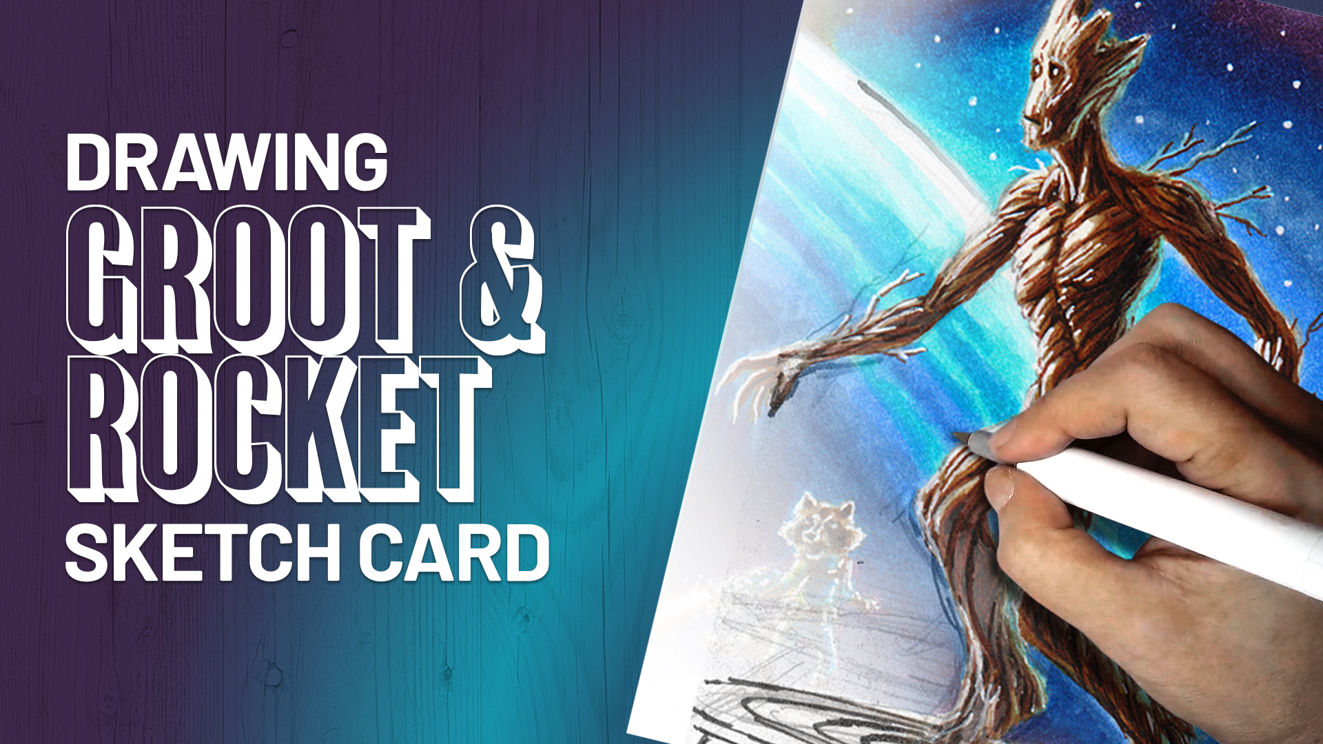 Groot and Rocket Raccoon Sketch Card by Duke