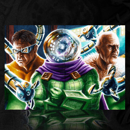 Mysterio, The Vulture, Doctor Octopus Sketch Card by Duke