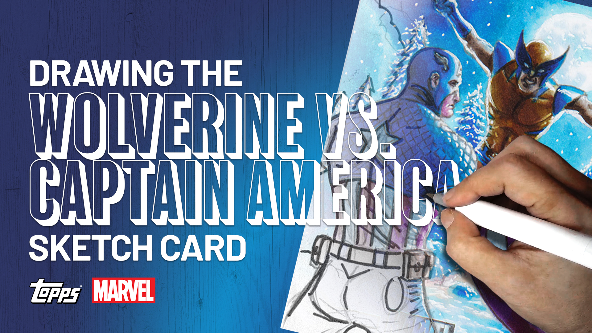 Captain America vs. Wolverine Sketch Card by Duke