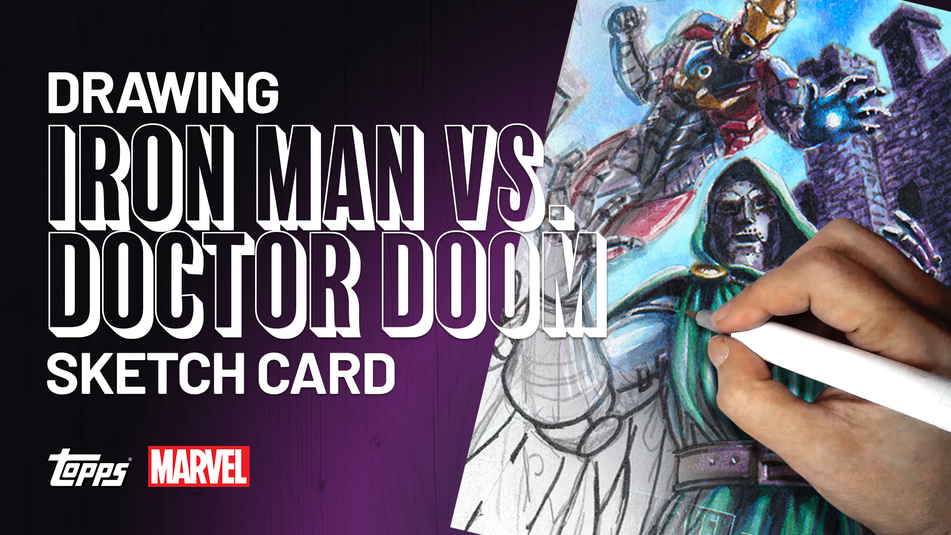 Doctor Doom vs. Iron Man Sketch Card by Duke