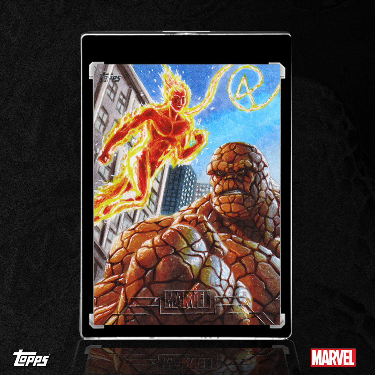 The Thing and The Human Torch Sketch Card by Duke