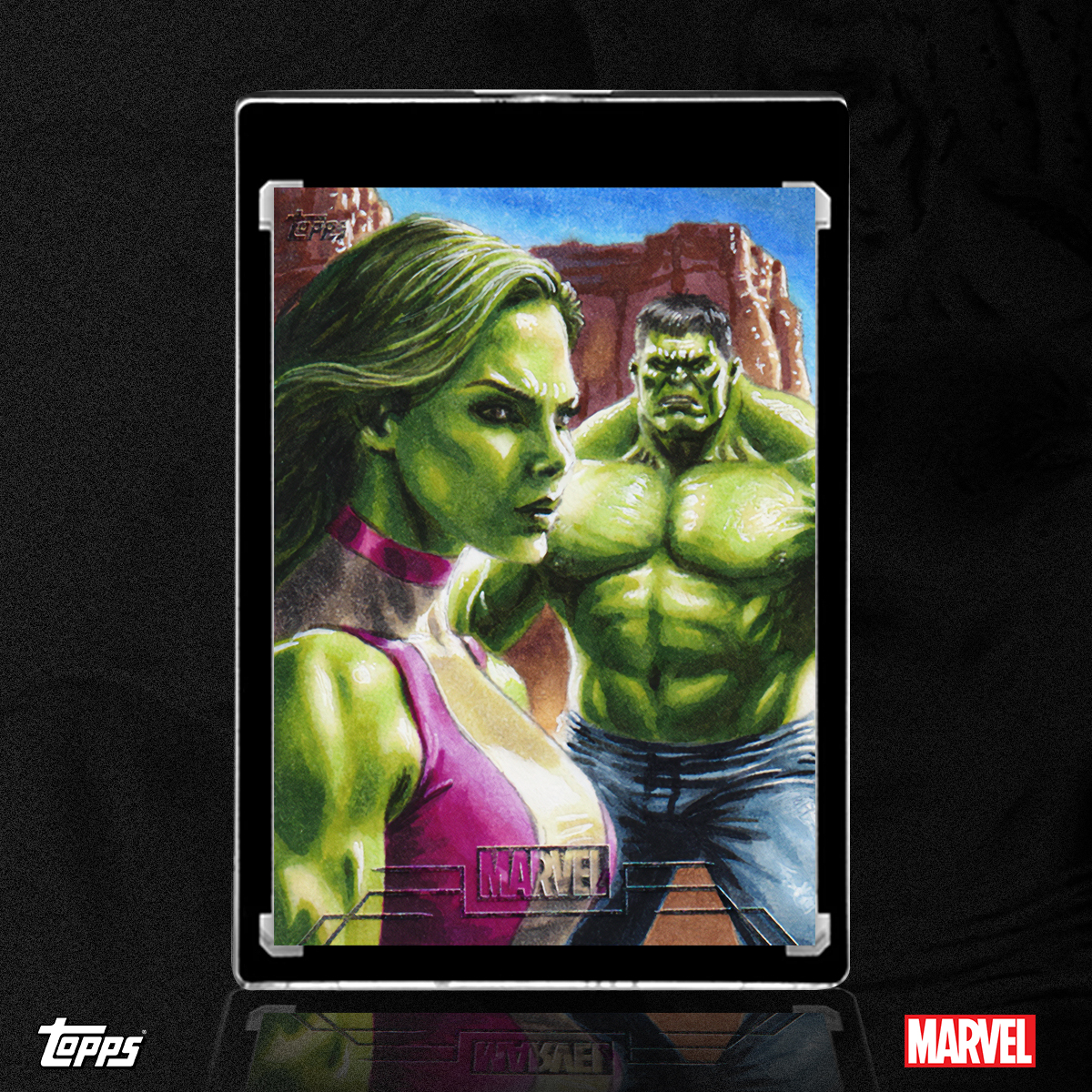 She-Hulk and the Hulk Sketch Card by Duke