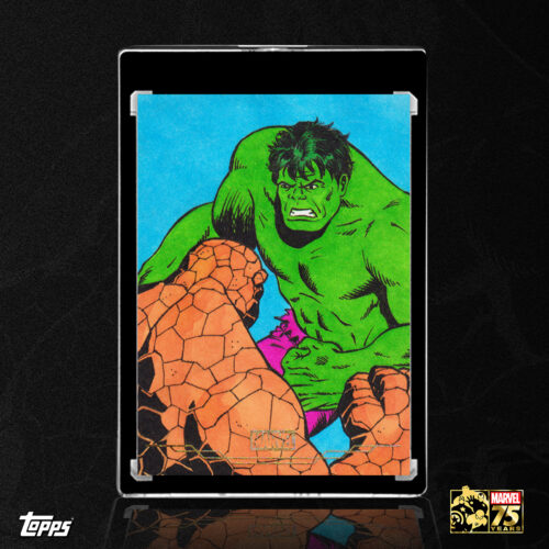 2025 Marvel Comic Book Heroes: Golden Anniversary The Thing vs. The Hulk Sketch Card by Duke
