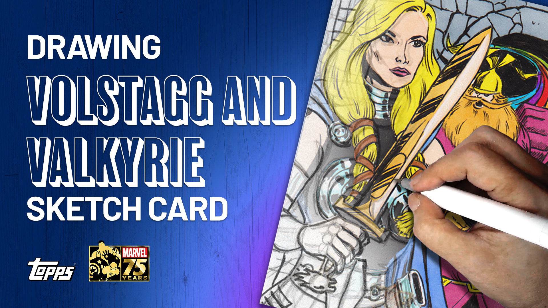 2025 Marvel Comic Book Heroes: Golden Anniversary Valkyrie and Volstagg Sketch Card by Duke